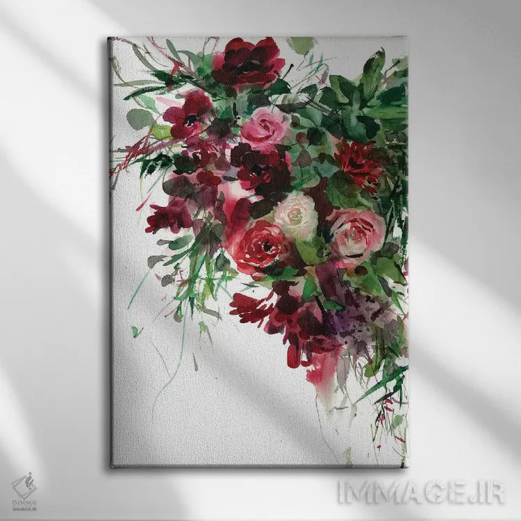 تابلو دکوراتیو برگاندی اثر گوشیا گرگورچیک - نمای روبهرو روی دیوار