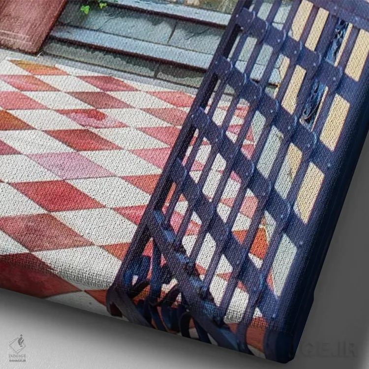 تابلو دکوراتیو در باز خانه به سبک جنوبی، چارلستون، کارولینای جنوبی اثر جورج اوزه - نمای نزدیک بافت بوم