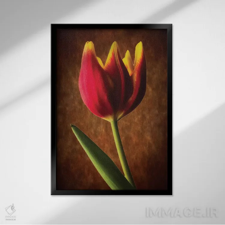 تابلو دکوراتیو درخشش لاله اثر جورج اوزه - نمای قابدار مشکی