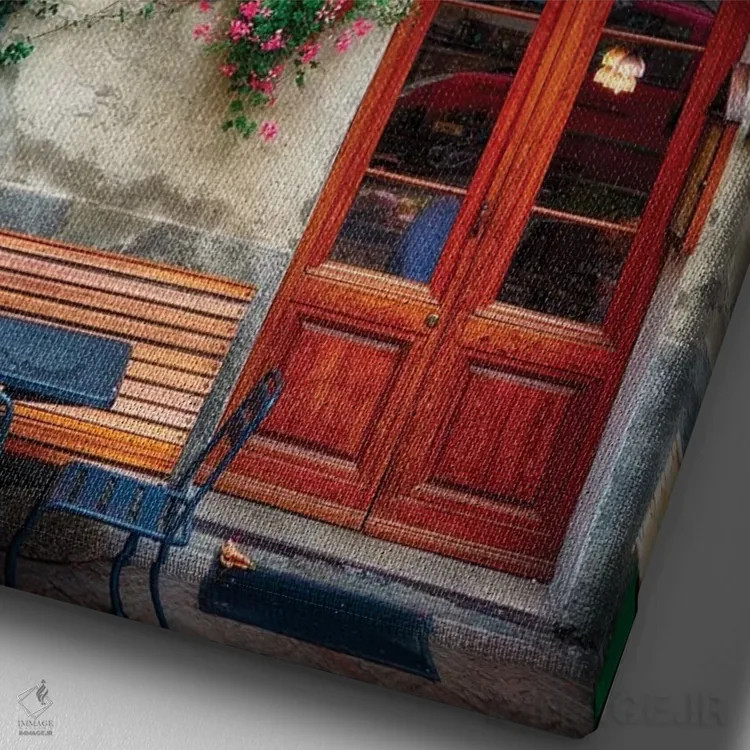 تابلو دکوراتیو ساختمان رستوران دنج در پینتسا، توسکانی، ایتالیا اثر جورج اوزه - نمای نزدیک بافت بوم