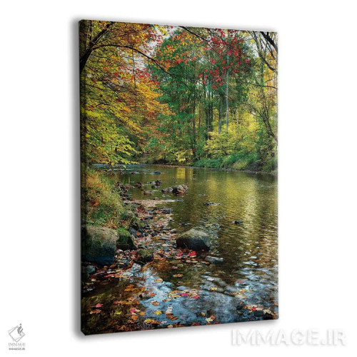 تابلو دکوراتیو منظره پاییز با جویبار، الدویک، نیوجرسی اثر جورج اوزه - نمای پرسپکتیو محصول