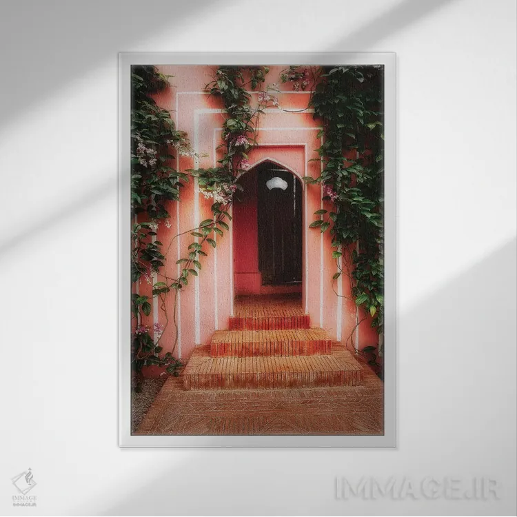 تابلو دکوراتیو در باغ، باغ هندی-ایرانی، دوک فارم، نیوجرسی اثر جورج اوزه - نمای قابدار سفید