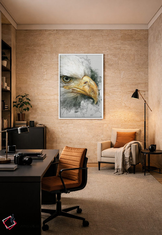 تابلو دکوراتیو عقاب سرسفید اثر راب فرانسیس - D6W