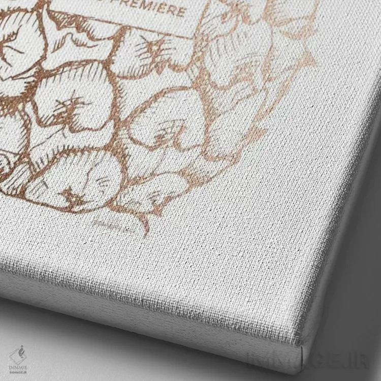 تابلو دکوراتیو آناناس فشن طلایی اثر آماندا گرینوود - نمای نزدیک بافت بوم
