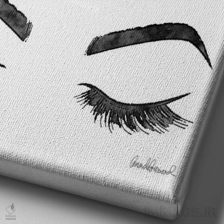 تابلو دکوراتیو همه چیز درباره ابروها اثر آماندا گرینوود - نمای نزدیک بافت بوم