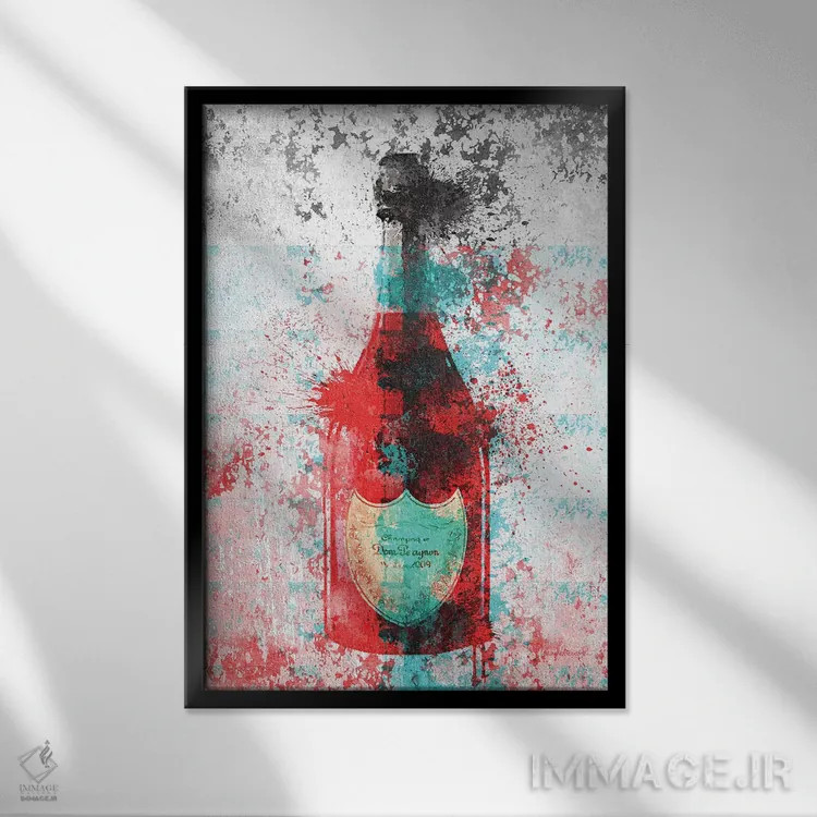 تابلو انتزاعی Grey, & Gold,شامپاین با سبک گرنج، خاکستری و طلایی اثر آماندا گرینوود - نمای قابدار مشکی