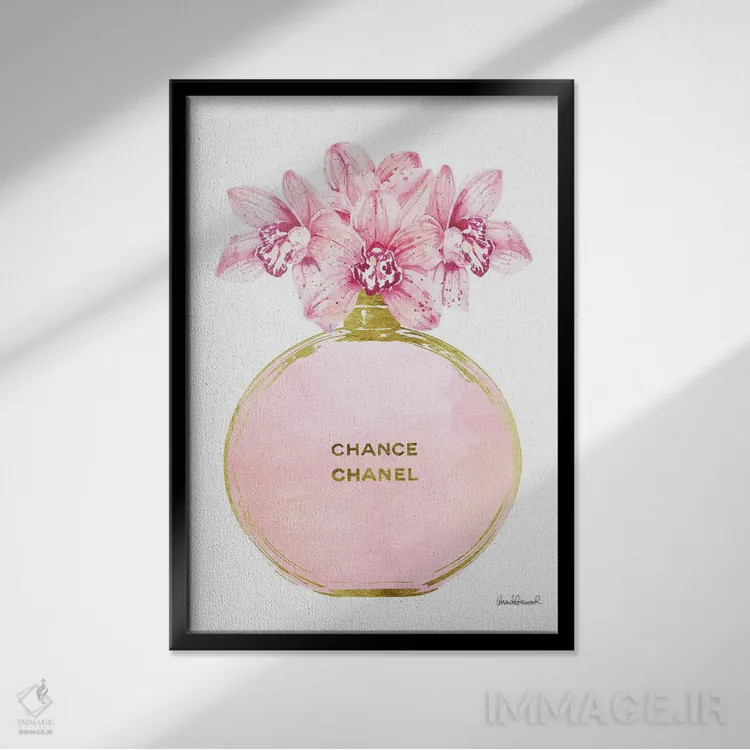 تابلو دکوراتیو Pink, & Orchid,عطر جامد گرد در طلایی، صورتی و ارکیده اثر آماندا گرینوود - نمای قابدار مشکی