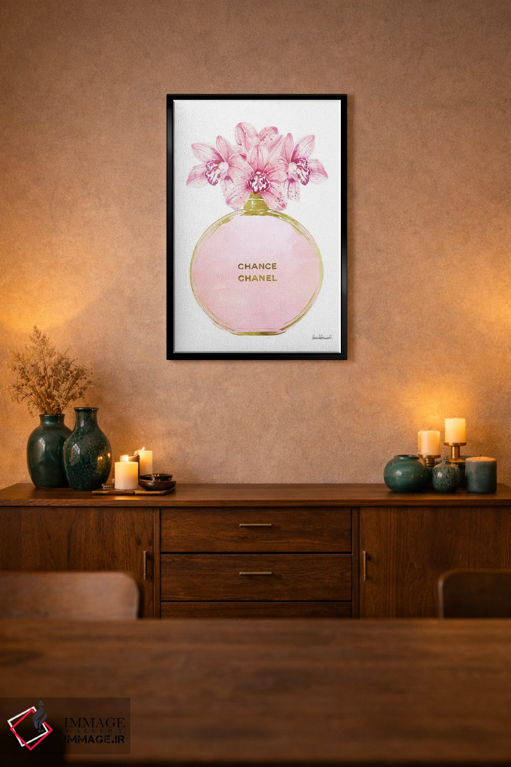 تابلو دکوراتیو Pink, & Orchid,عطر جامد گرد در طلایی، صورتی و ارکیده اثر آماندا گرینوود - D2B