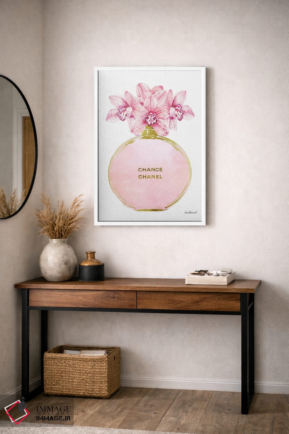تابلو دکوراتیو Pink, & Orchid,عطر جامد گرد در طلایی، صورتی و ارکیده اثر آماندا گرینوود - D3W