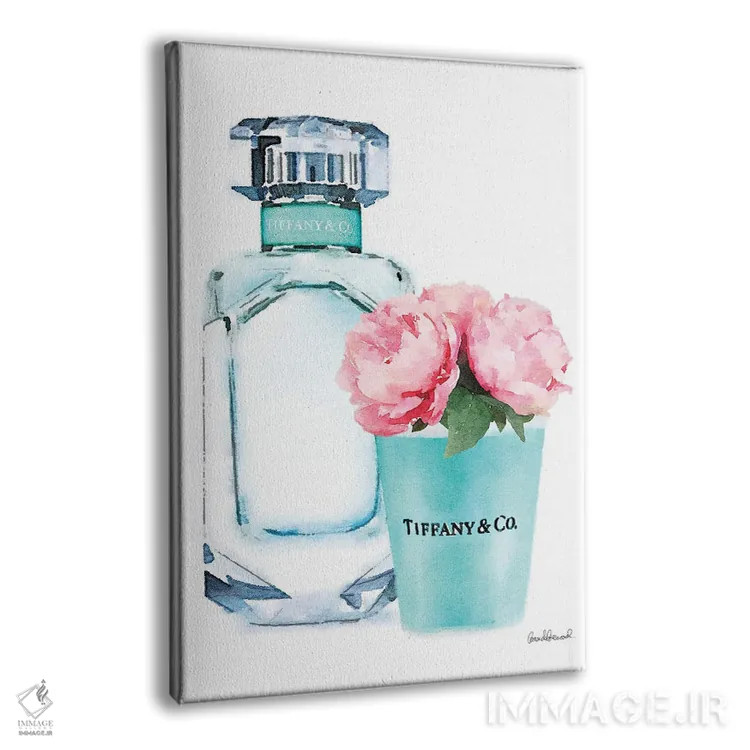 تابلو دکوراتیو ست عطر فیروزه ای II اثر آماندا گرینوود - نمای پرسپکتیو محصول