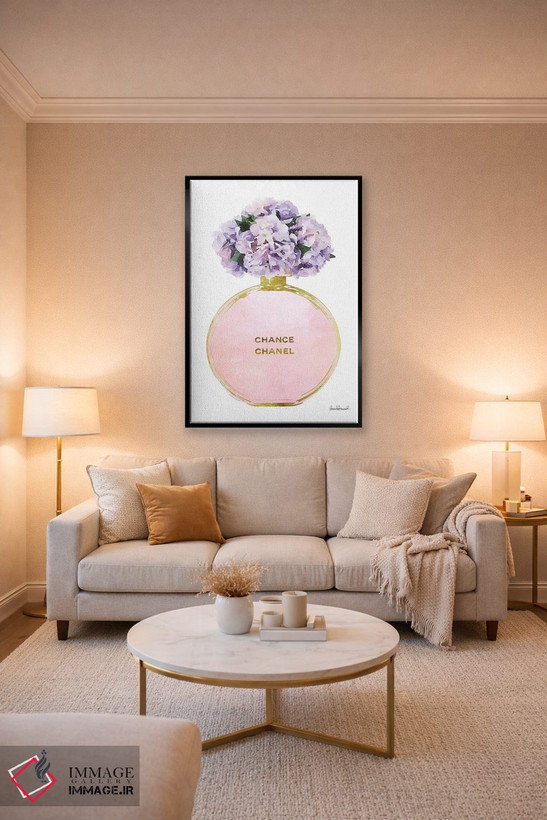 تابلو دکوراتیو Pink, Purple, & Pink Hydrangea,عطر جامد گرد در طلایی، صو… اثر آماندا گرینوود - D5B