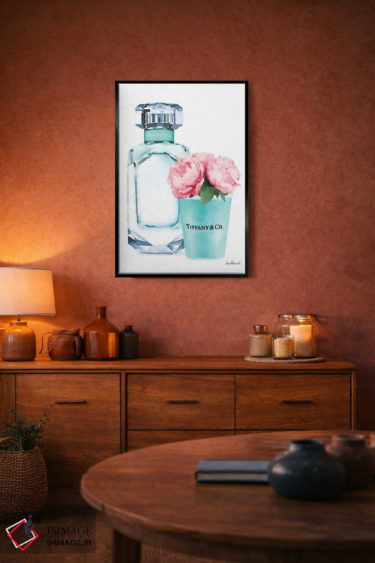 تابلو دکوراتیو ست عطر فیروزه ای II اثر آماندا گرینوود - D4B