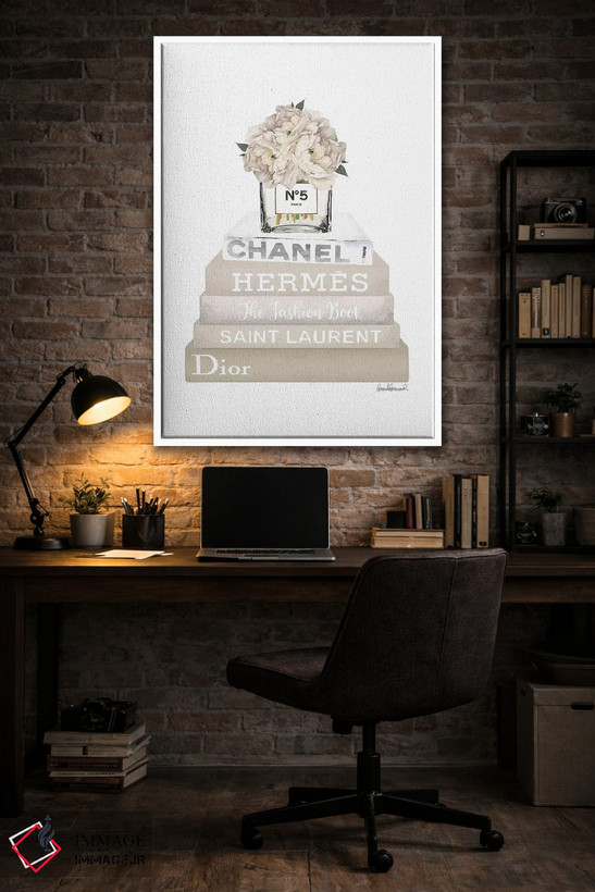 تابلو دکوراتیو Champagne, And Silver Bookstack Topped By Vase With Whit… اثر آماندا گرینوود - D4W