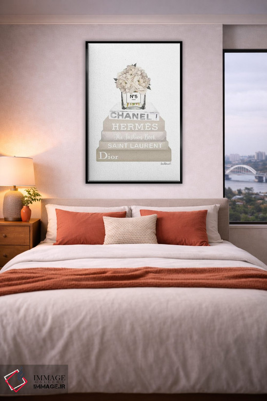 تابلو دکوراتیو Champagne, And Silver Bookstack Topped By Vase With Whit… اثر آماندا گرینوود - D5B