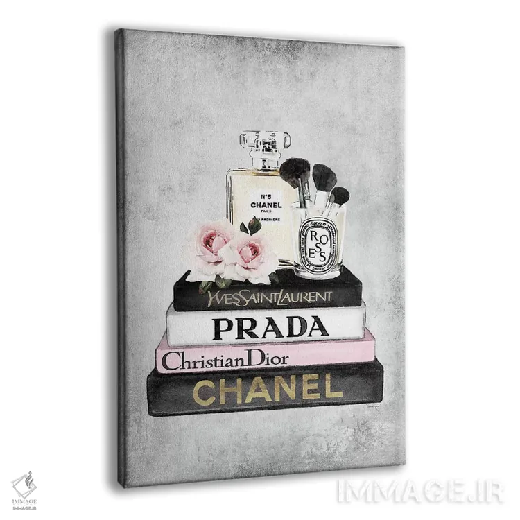 تابلو دکوراتیو Pink, Makeup Set, Grey Grunge,کتاب های مد صورتی، ست آرای… اثر آماندا گرینوود - نمای پرسپکتیو محصول