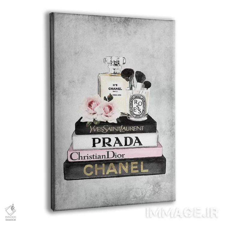 تابلو دکوراتیو Pink, Makeup Set, Grey Grunge,کتاب های مد صورتی، ست آرای… اثر آماندا گرینوود - نمای پرسپکتیو محصول
