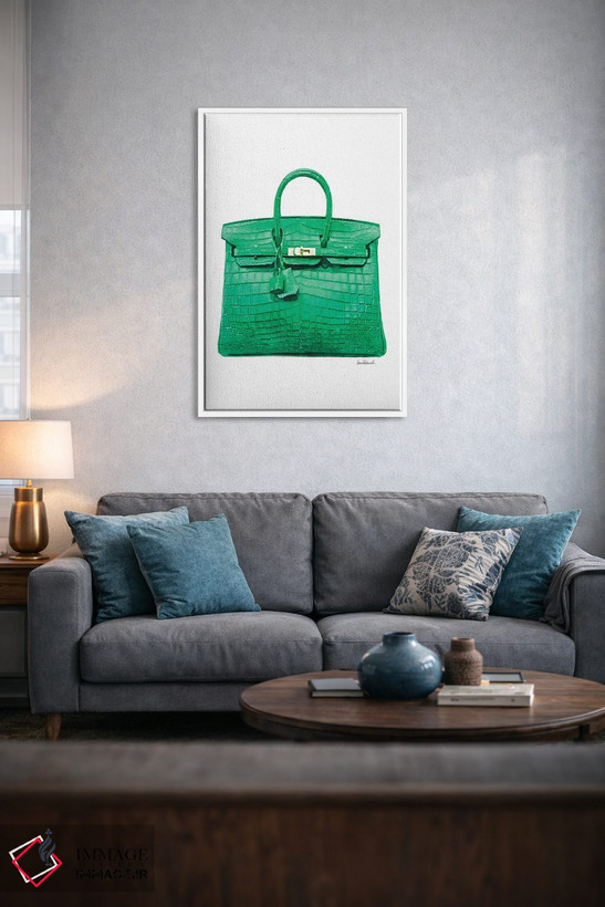 تابلو دکوراتیو کیف دستی سبز اثر آماندا گرینوود - D3W