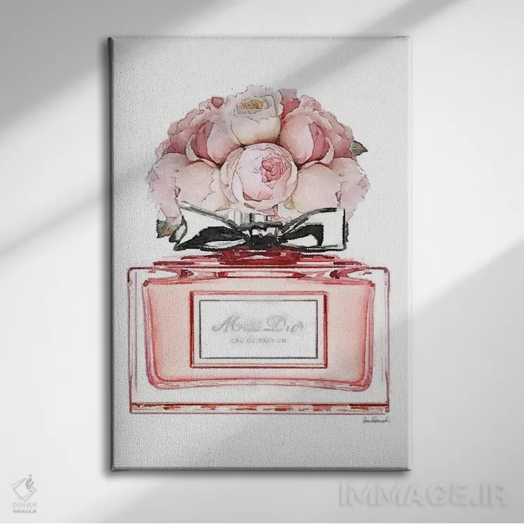 تابلو دکوراتیو Peach With Roses,عطر کوتاه، هلویی با گل رز اثر آماندا گرینوود - نمای روبهرو روی دیوار