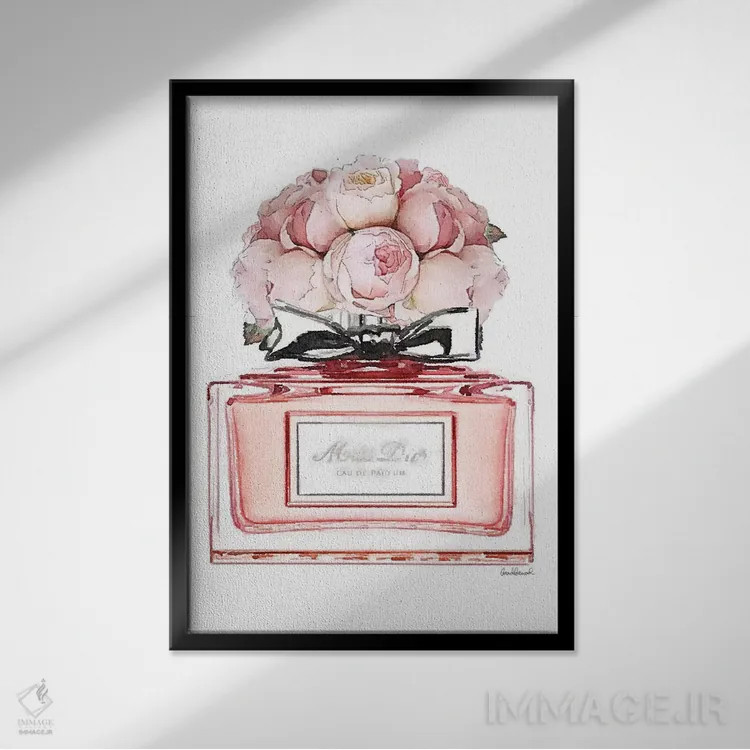 تابلو دکوراتیو Peach With Roses,عطر کوتاه، هلویی با گل رز اثر آماندا گرینوود - نمای قابدار مشکی