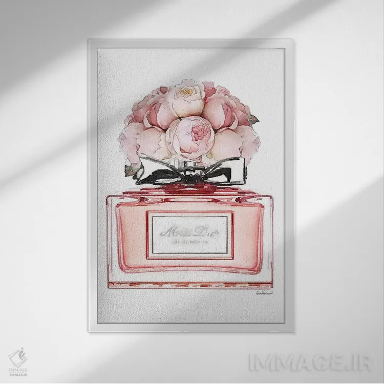 تابلو دکوراتیو Peach With Roses,عطر کوتاه، هلویی با گل رز اثر آماندا گرینوود - نمای قابدار سفید