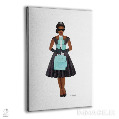 تابلو دکوراتیو Teal And Black, African-American,خرید فانتزی، فیروزه ای… اثر آماندا گرینوود - نمای پرسپکتیو محصول