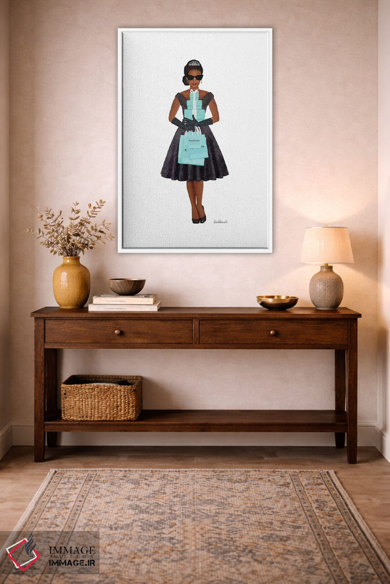 تابلو دکوراتیو Teal And Black, African-American,خرید فانتزی، فیروزه ای… اثر آماندا گرینوود - D1W