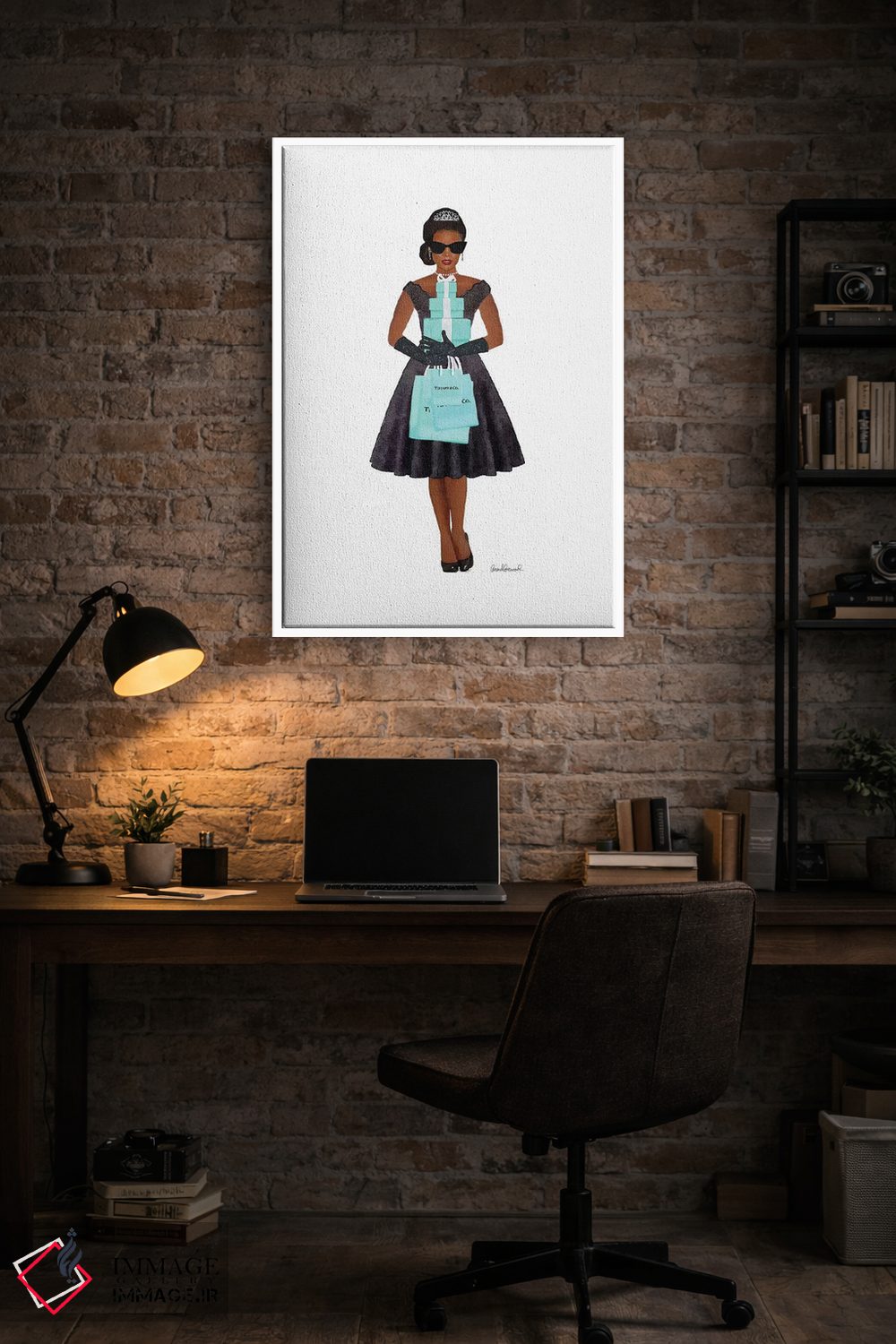 تابلو دکوراتیو Teal And Black, African-American,خرید فانتزی، فیروزه ای… اثر آماندا گرینوود - D2W