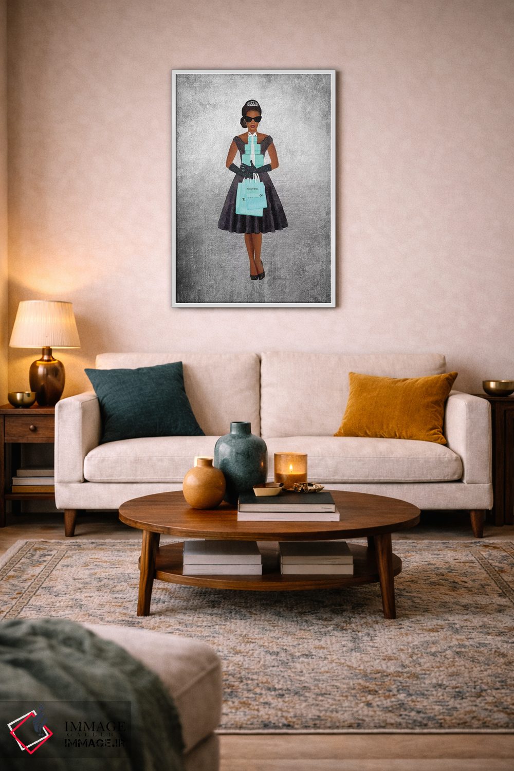 تابلو دکوراتیو Silver, Teal And Black, African-American,خرید فانتزی، نق… اثر آماندا گرینوود - D2W