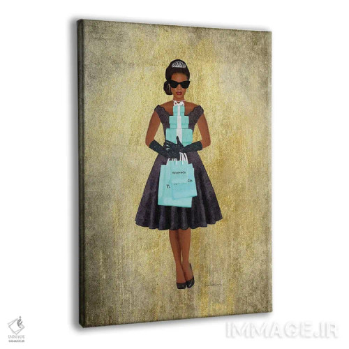 تابلو دکوراتیو Gold, Teal And Black, African-American,خرید فانتزی، طلای… اثر آماندا گرینوود - نمای پرسپکتیو محصول
