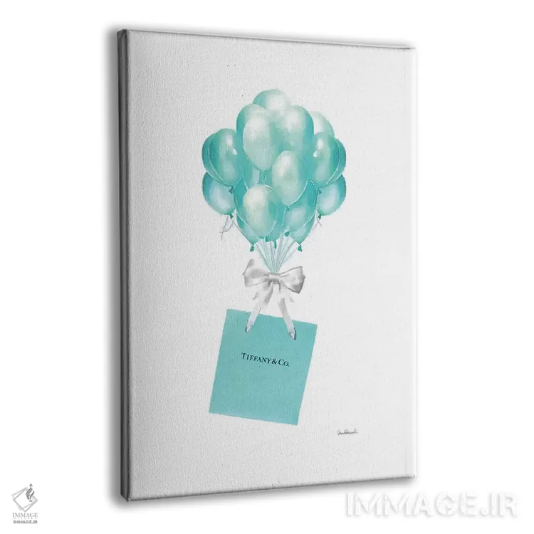 تابلو دکوراتیو Teal,بادکنک ها و کیسه های هدیه به رنگ فیروزه ای اثر آماندا گرینوود - نمای پرسپکتیو محصول