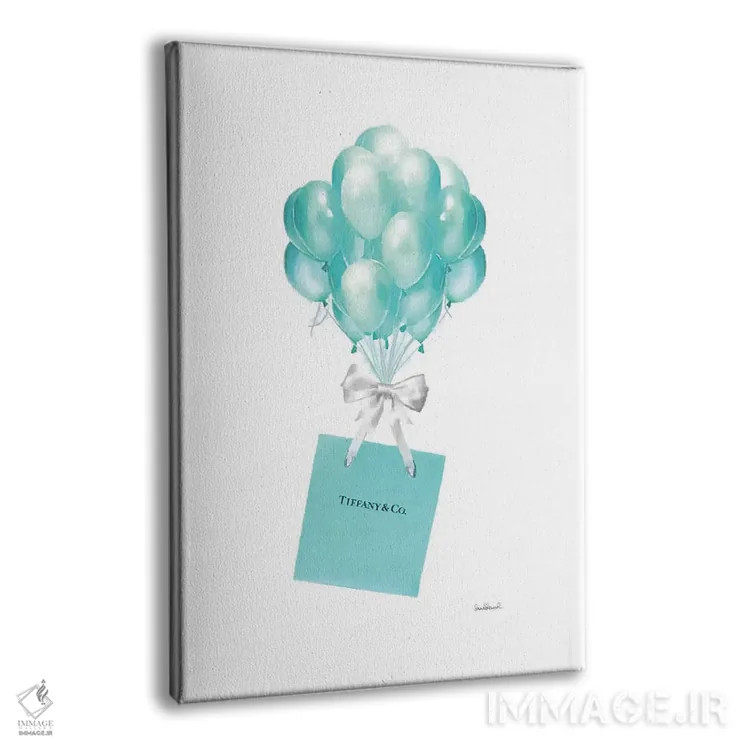 تابلو دکوراتیو Teal,بادکنک ها و کیسه های هدیه به رنگ فیروزه ای اثر آماندا گرینوود - نمای پرسپکتیو محصول