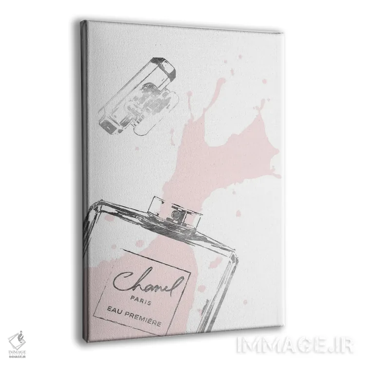تابلو دکوراتیو پاشش عطر در نقره ای و صورتی روشن اثر آماندا گرینوود - نمای پرسپکتیو محصول