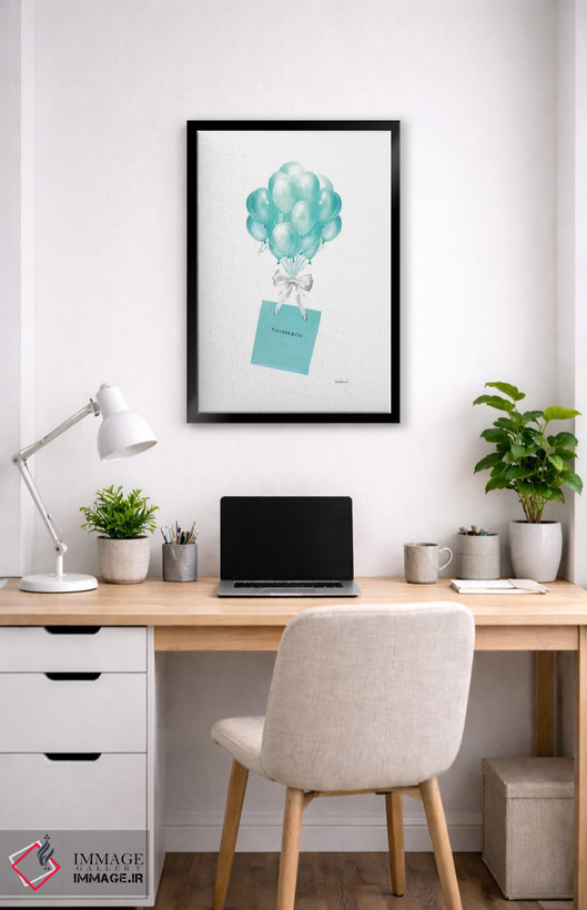 تابلو دکوراتیو Teal,بادکنک ها و کیسه های هدیه به رنگ فیروزه ای اثر آماندا گرینوود - D5B