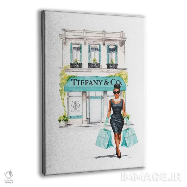 تابلو دکوراتیو خرید کردن در رنگ فیروزه ای اثر آماندا گرینوود - نمای پرسپکتیو محصول