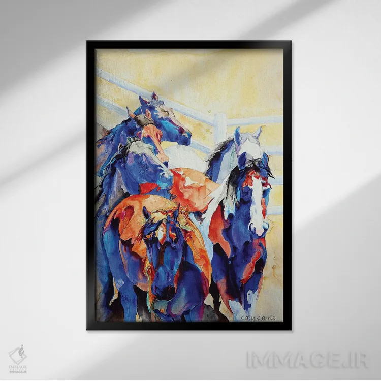 تابلو دکوراتیو رهبر گروه اثر کالی گاریس - نمای قابدار مشکی