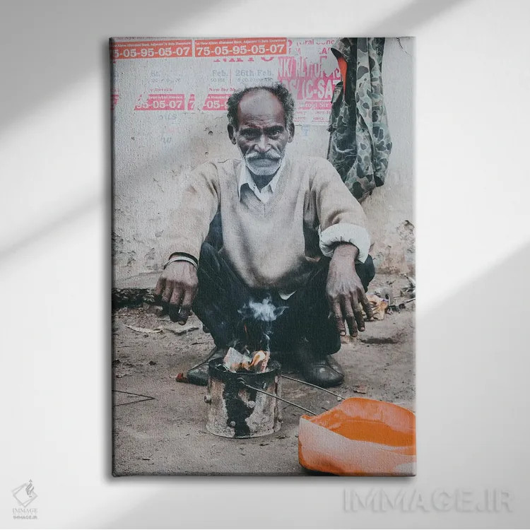 تابلو دکوراتیو لاکنو، هند III اثر لوک آنتونی گرم - نمای روبهرو روی دیوار