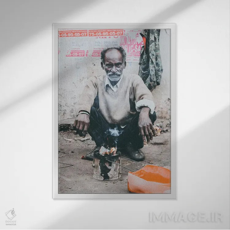 تابلو دکوراتیو لاکنو، هند III اثر لوک آنتونی گرم - نمای قابدار سفید