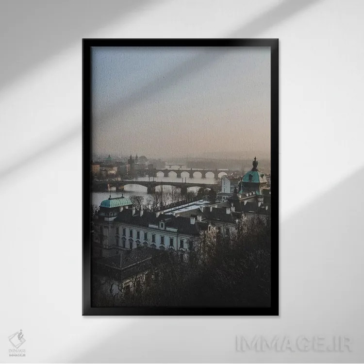 تابلو دکوراتیو پراگ، جمهوری چک IV اثر لوک آنتونی گرم - نمای قابدار مشکی