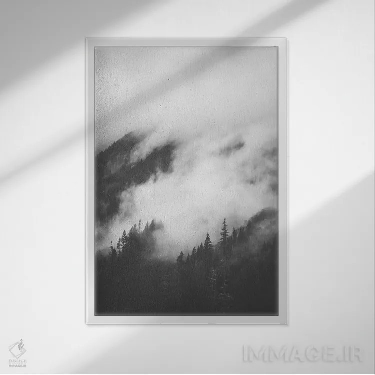 تابلو دکوراتیو مه غلتان II اثر لوک آنتونی گرم - نمای قابدار سفید