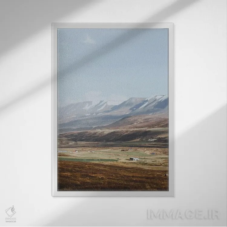 تابلو دکوراتیو ایسلند روستایی II اثر لوک آنتونی گرم - نمای قابدار سفید
