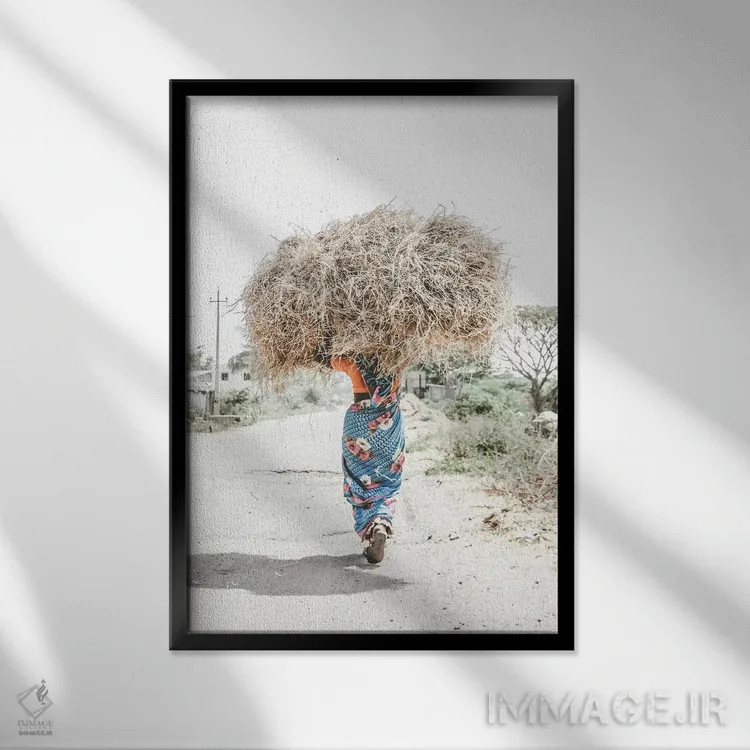 تابلو دکوراتیو هند III اثر لوک آنتونی گرم - نمای قابدار مشکی