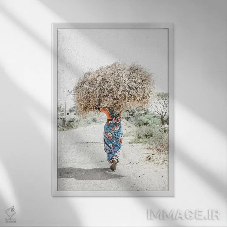 تابلو دکوراتیو هند III اثر لوک آنتونی گرم - نمای قابدار سفید