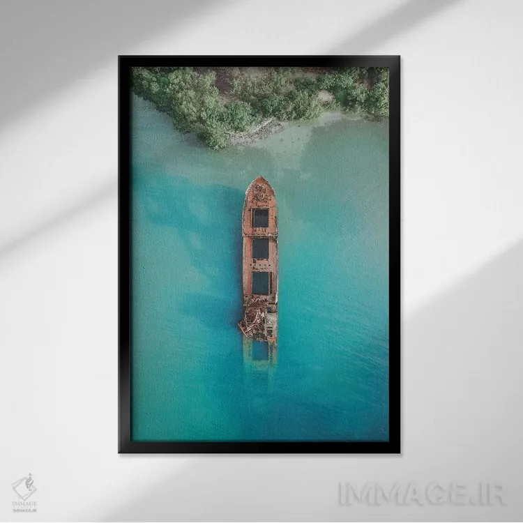 تابلو دکوراتیو جزیره رواتان، هندوراس I اثر لوک آنتونی گرم - نمای قابدار مشکی