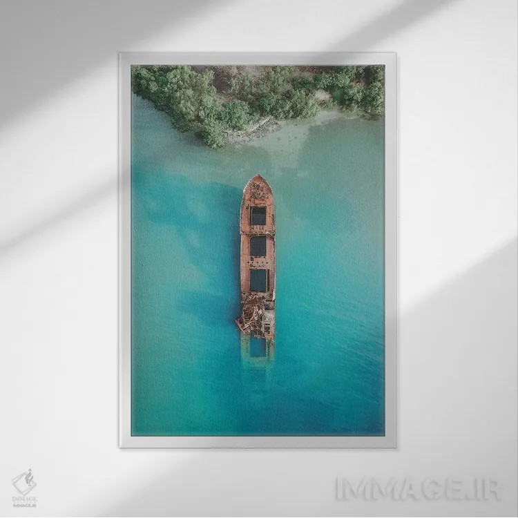 تابلو دکوراتیو جزیره رواتان، هندوراس I اثر لوک آنتونی گرم - نمای قابدار سفید