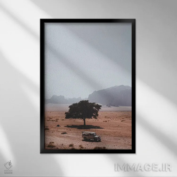 تابلو دکوراتیو وادی روم، اردن اثر لوک آنتونی گرم - نمای قابدار مشکی
