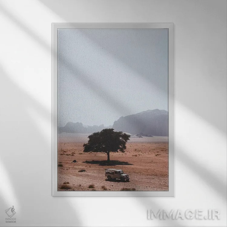 تابلو دکوراتیو وادی روم، اردن اثر لوک آنتونی گرم - نمای قابدار سفید