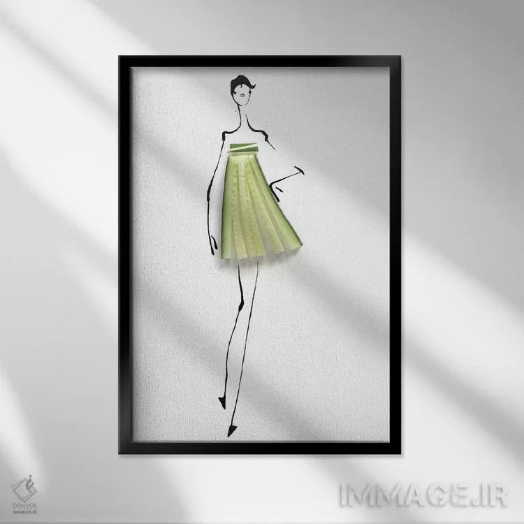 تابلو مینیمال خیار اثر گرچن روهرز - نمای قابدار مشکی