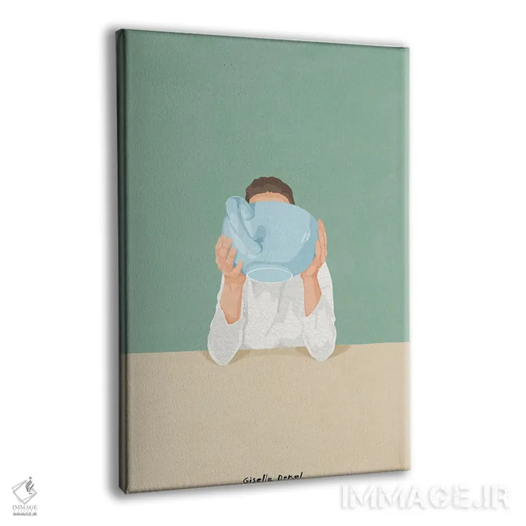 تابلو مینیمال فنجان بزرگ اثر گیسل دکل - نمای پرسپکتیو محصول