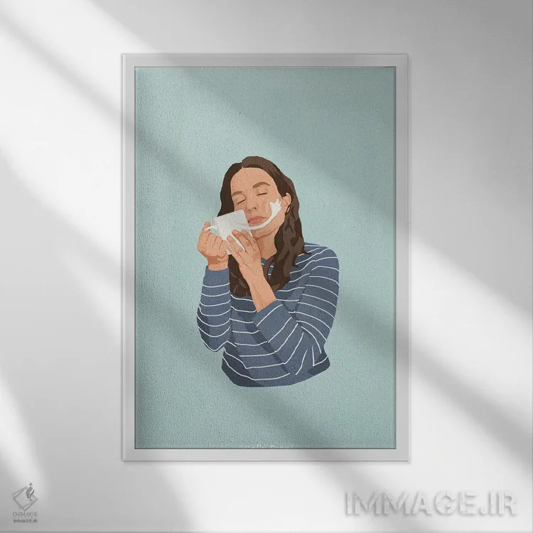 تابلو دکوراتیو دوست صمیمی اثر گیسل دکل - نمای قابدار سفید
