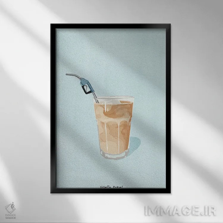 تابلو مینیمال مرا پر کن اثر گیسل دکل - نمای قابدار مشکی